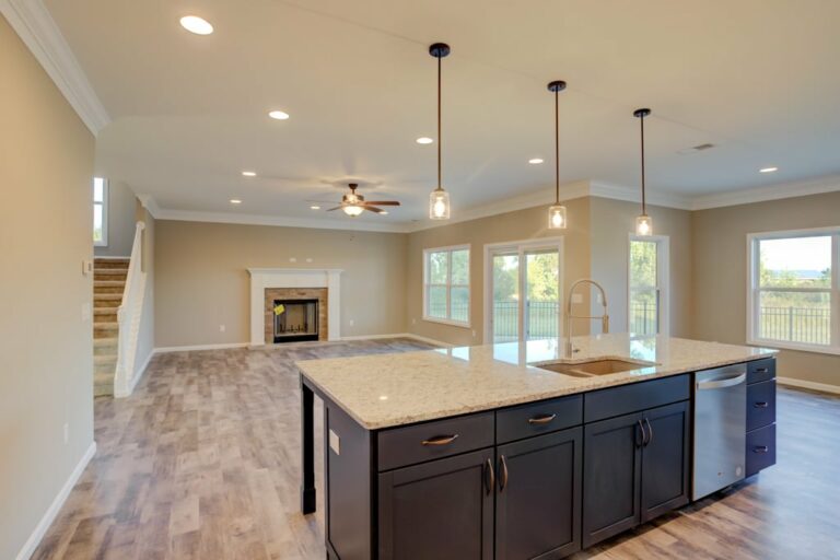 Open concept floor plan living area