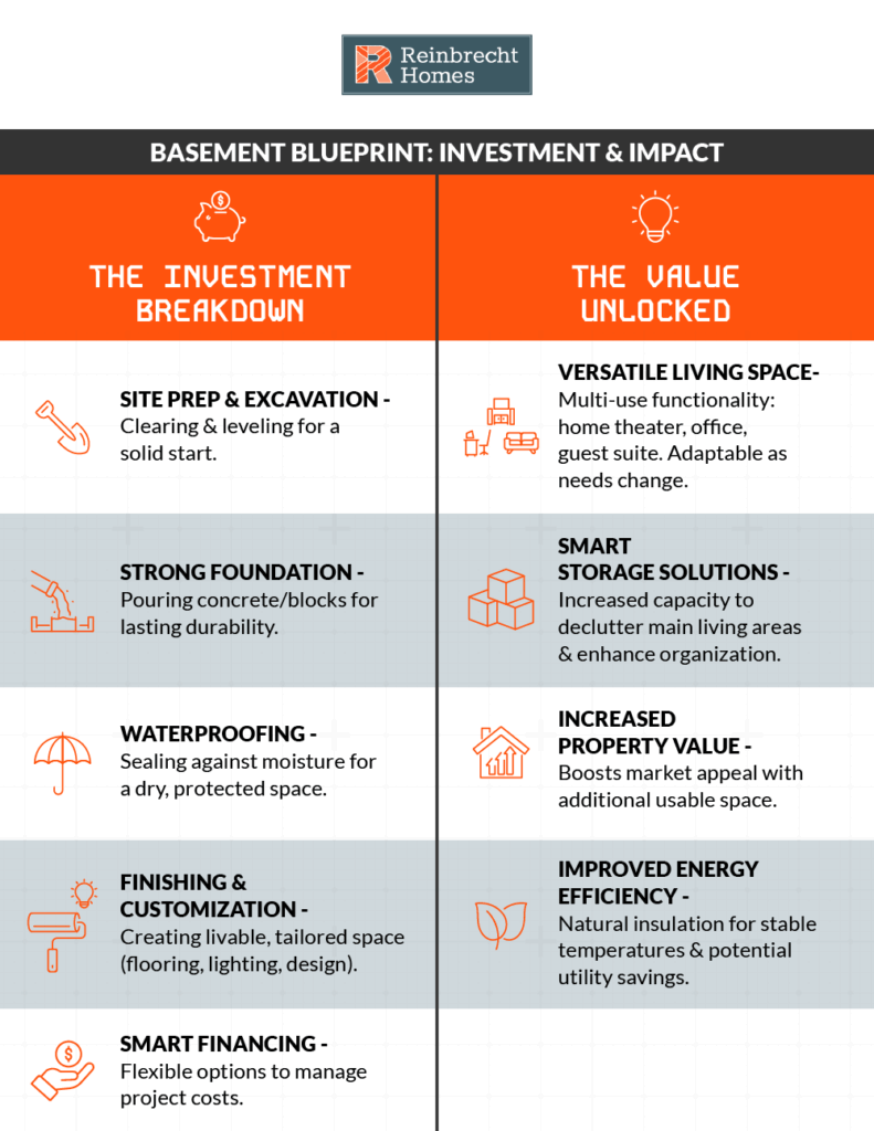 Basement investment blueprint showcasing value-driven renovations and smart financial strategies.