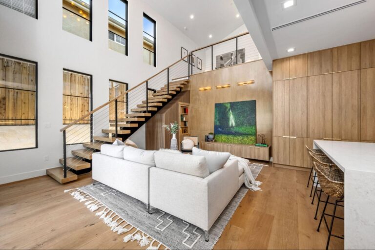 Stylish living room with modern decor and bright, airy ambiance.