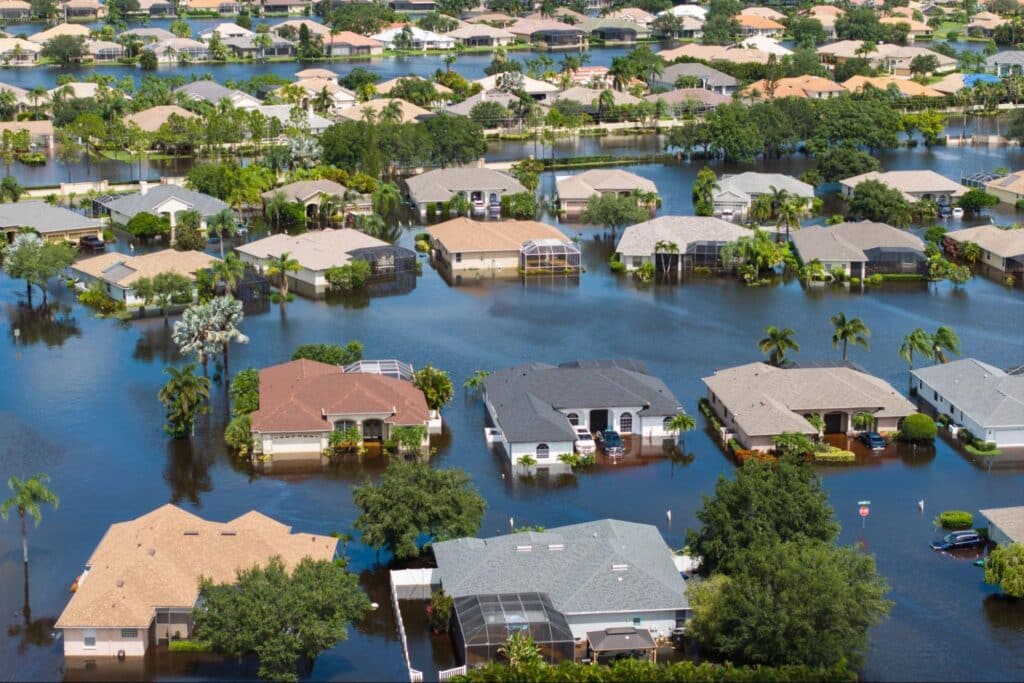 aerial view of neighborhood