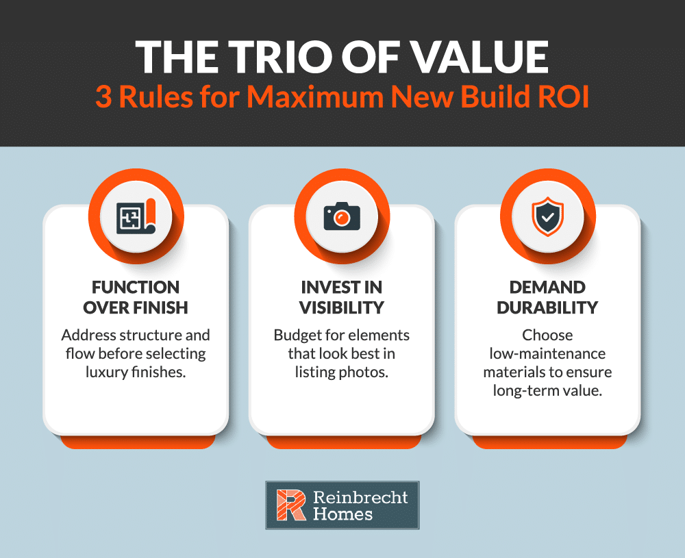 Maximize ROI with three essential rules: function, visibility, and durability in new builds.