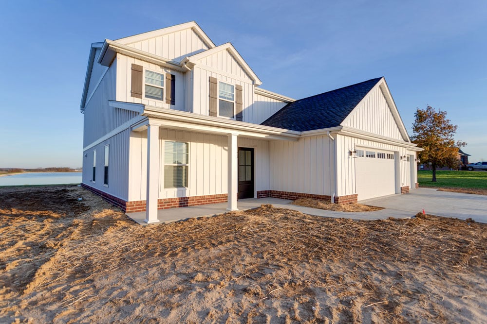 New semi-custom home offering breathtaking waterfront views and ample outdoor space.