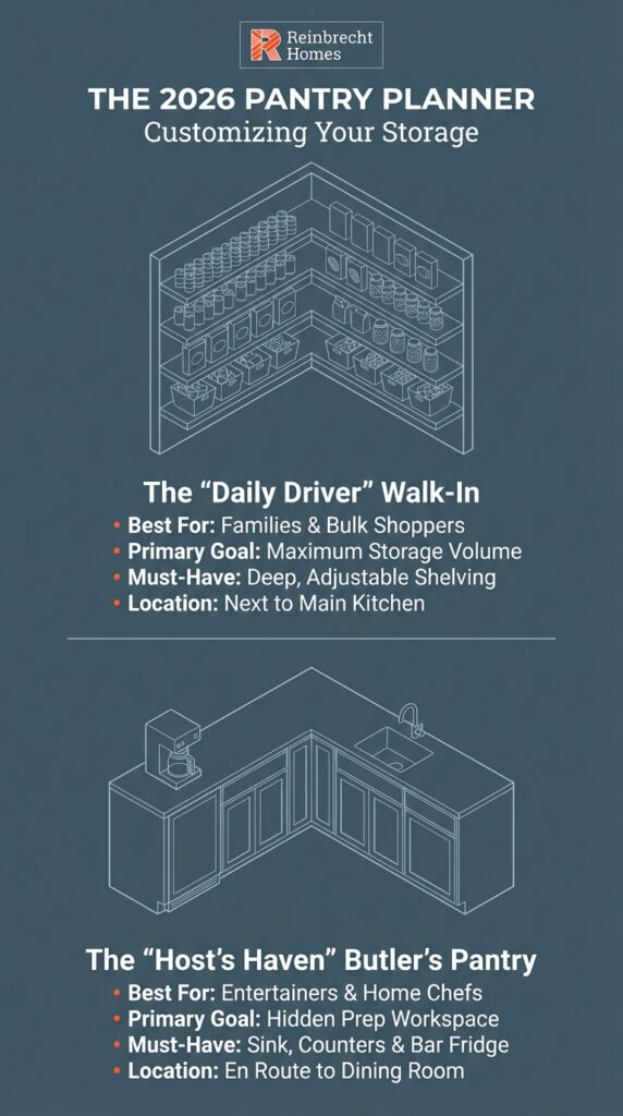Explore pantry organization plans for efficient storage and kitchen functionality.