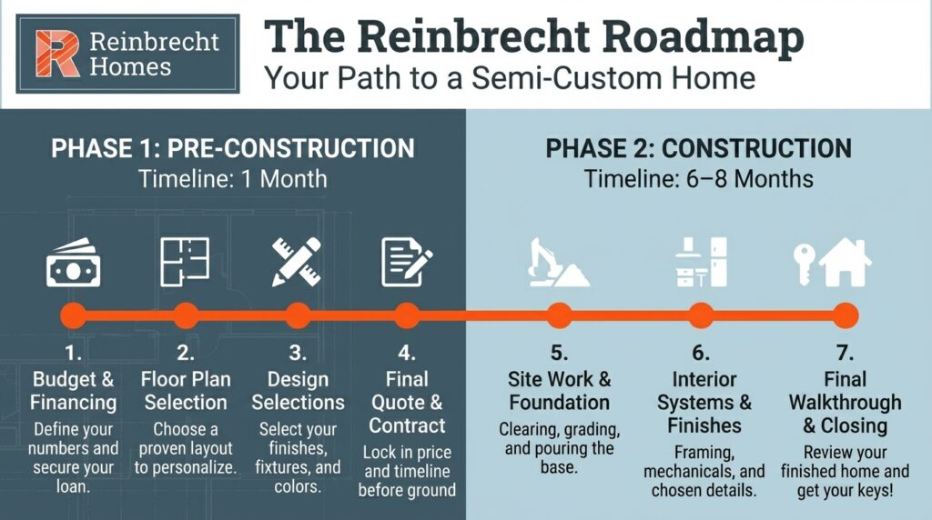Discover the phases of creating your semi-custom home with Reinbrechts roadmap.