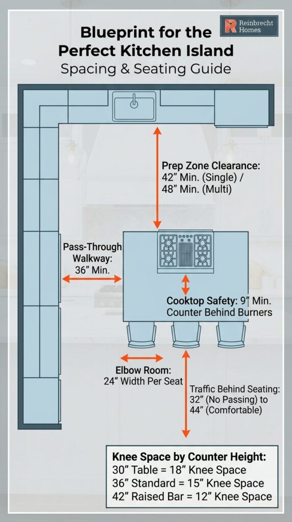 Essential kitchen island spacing and size guide for optimal design and functionality.