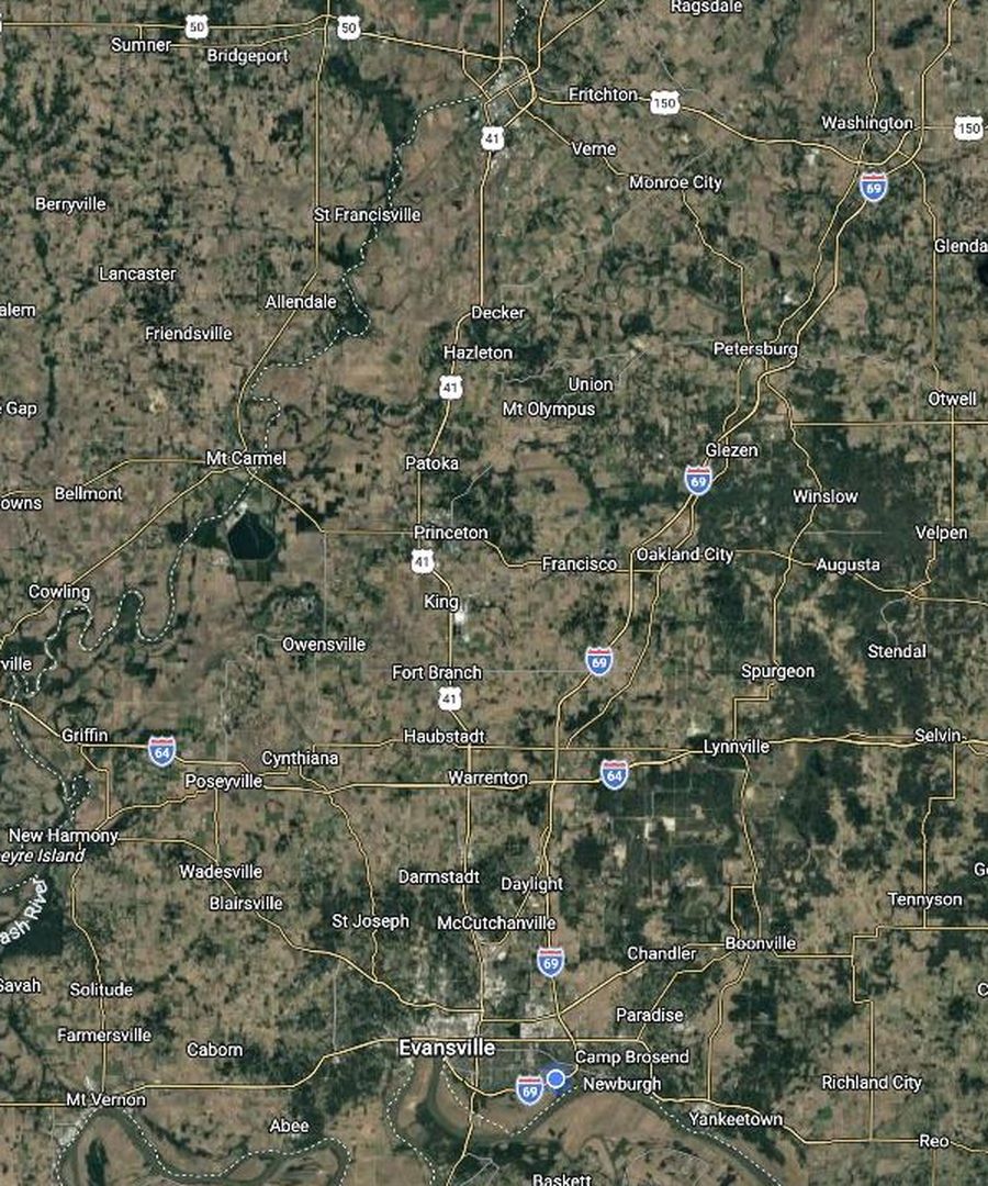Map of Reinbrecht Homes neighborhoods across Southern Indiana