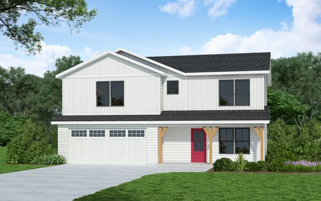 The Walnut floor plan, a two-storey farmhouse elevation